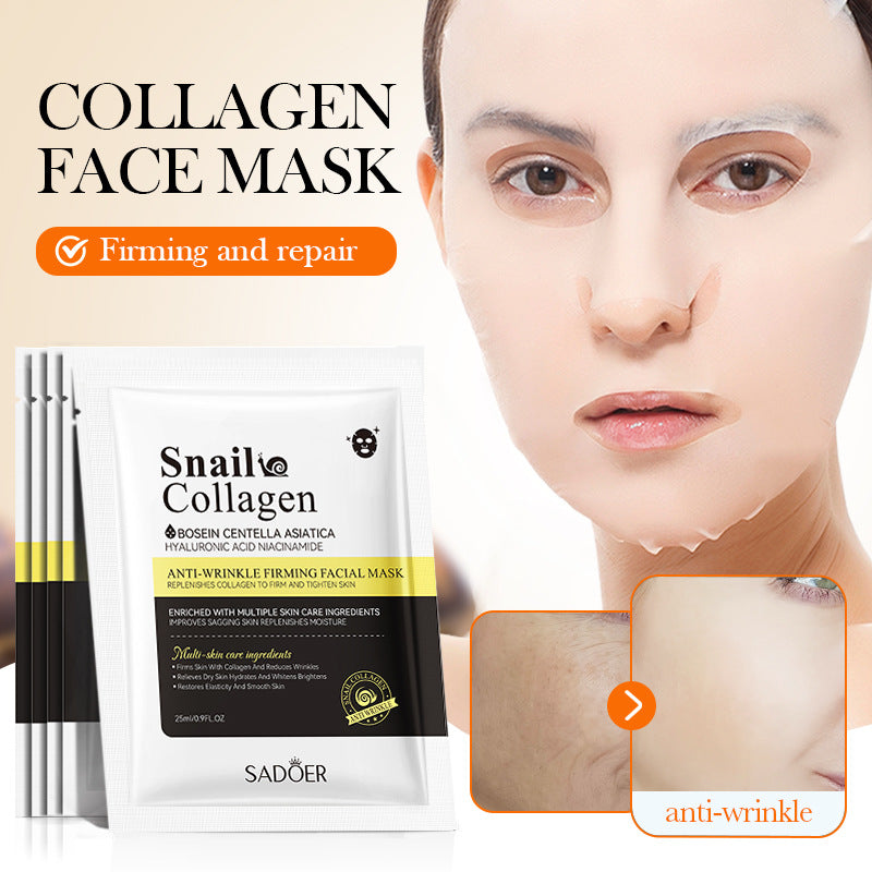 Snail Face Mask SADOER Collagen anti-wrinkle firming delicate skin mask  wholesale