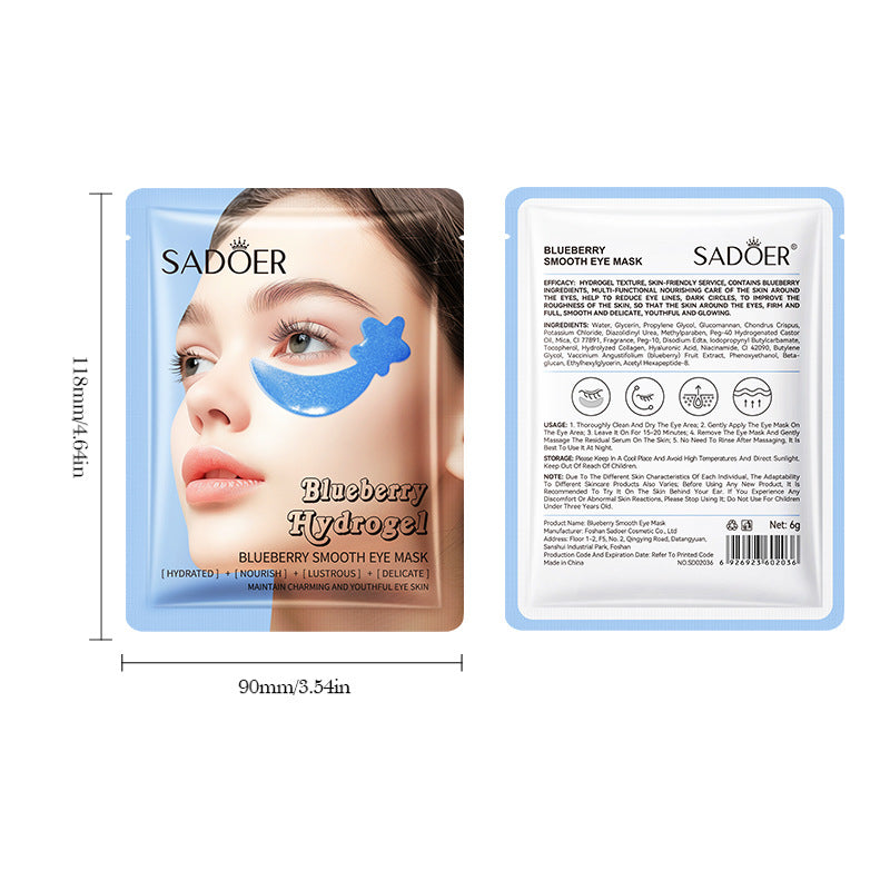 Blueberry Fruit Smooth Eye Mask SADOER Moisturizing and Nourishing Eye Mask Patches  Wholesale