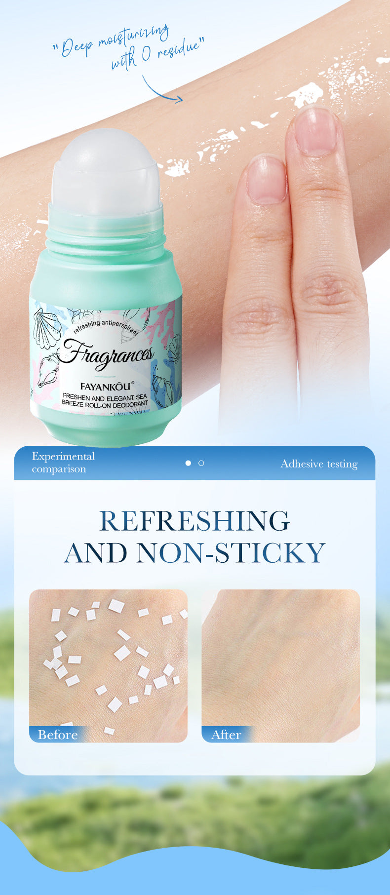 Antiperspirant50g FAYANKOU Deodorant with Long-lasting Fragrance, Refreshing Antiperspirant Roll-on,  Wholesale