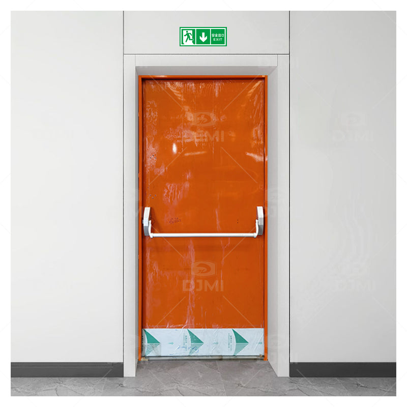 Cheap Price Fire Rated   With Stainless Steel Handle Single Leaf Security Fireproof Metal Door Certified Exit Gate Steel Door