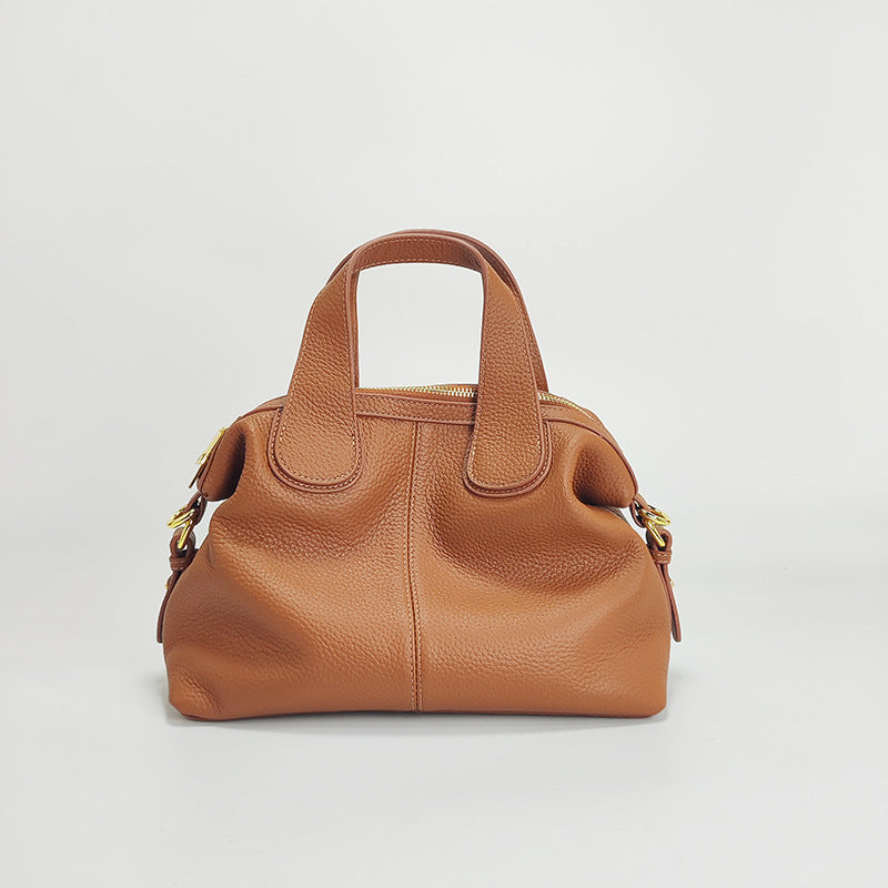 New Genuine Leather Women's Bag Large Capacity Top Layer Cowhide Handbag Crossbody Bag High-end Dumpling Bag Shiling Bag