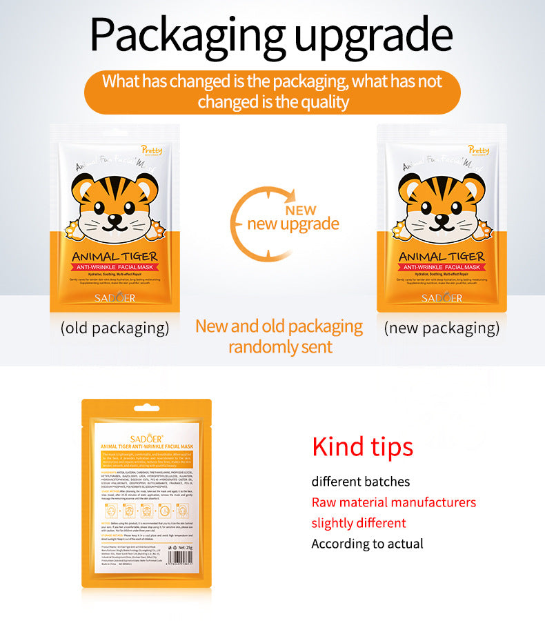 Animal Pattern Mask25g SADOER Hydrating and Moisturizing Skin Care Tablets for  Wholesale