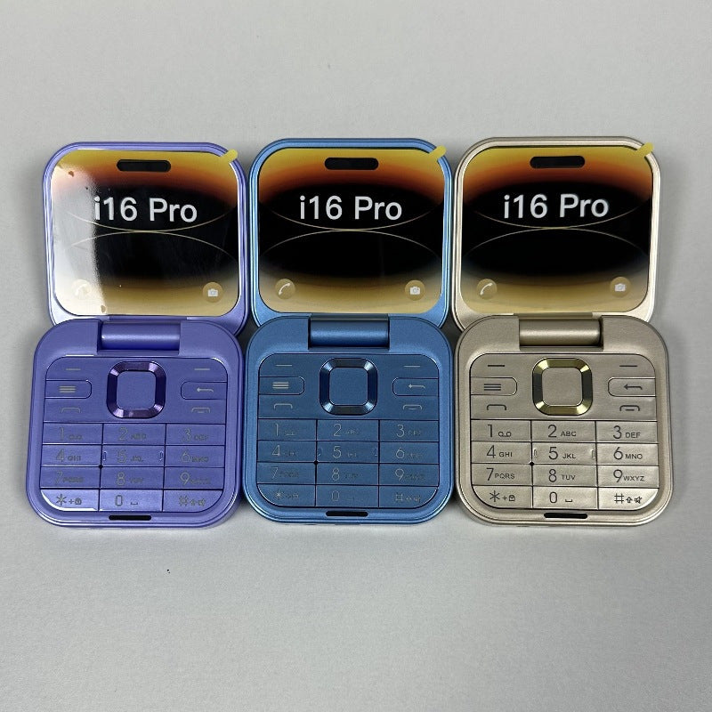 New Mobile Phone i16 pro Dual SIM Non-Smartphone Flip Phone Button Elderly Phone Student Small Phone
