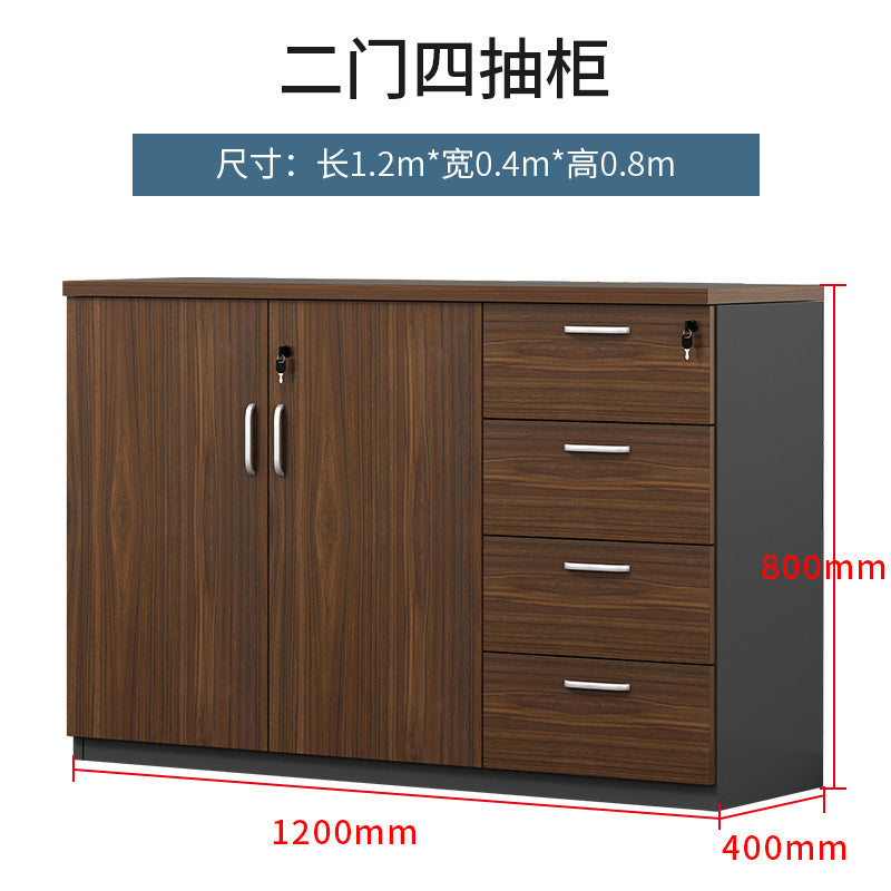 Office File Cabinet with Lock, Low Cabinet, Storage Cabinet, Floor-standing Wooden Office Partition Cabinet for Staff