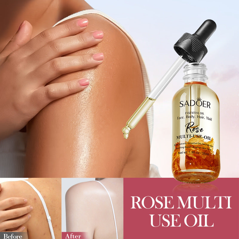 Rose Dried Flower Multi-effect Massage Oil SADOER Moisturizing skin body essential oil cross-border foreign trade wholesale