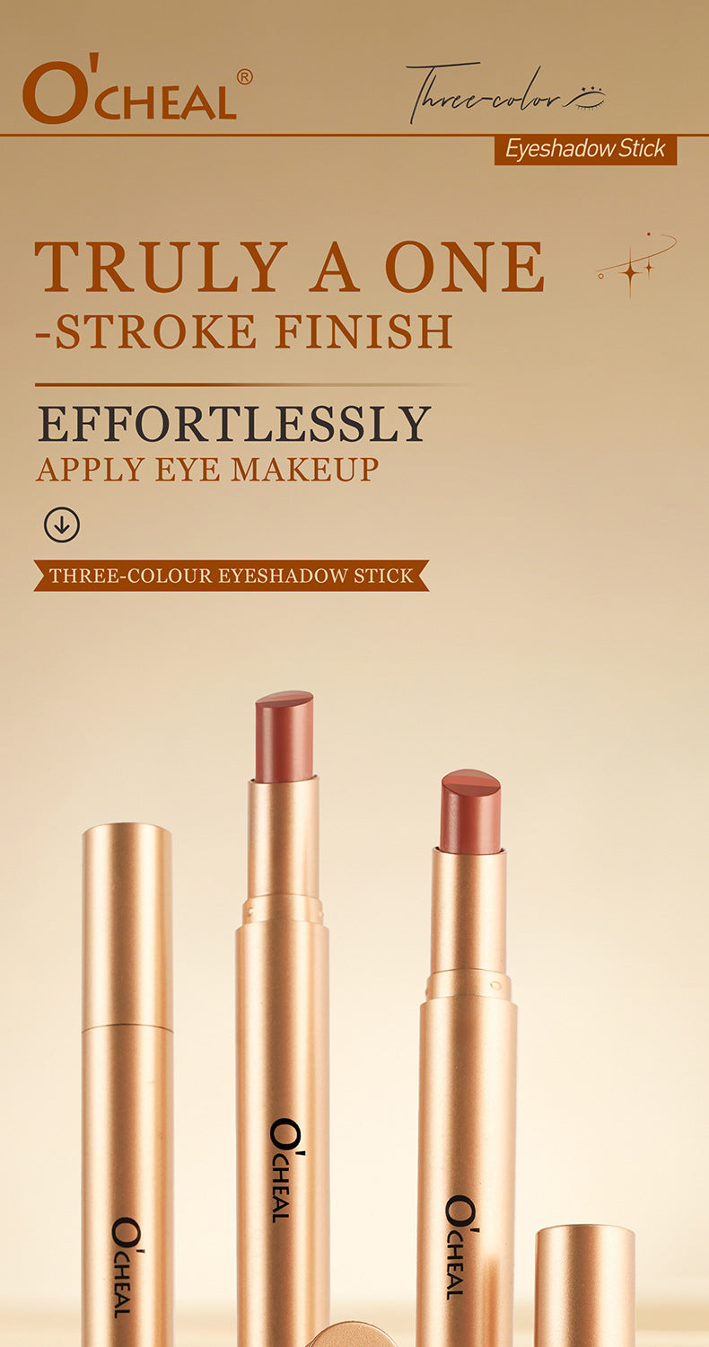 One-Stroke Gradient Lazy Three-Color Eyeshadow Stick Matte Shimmer Pearl Highlight Eyeshadow Pen