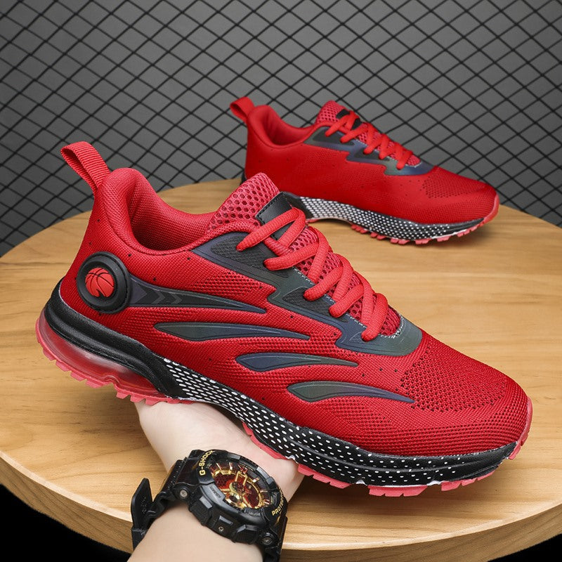 Men's Sports Casual Shoes Marathon Extra Large Size Cushion Shoes Flyknit Four Seasons Rubber Wear-resistant Non-slip Sports Shoes
