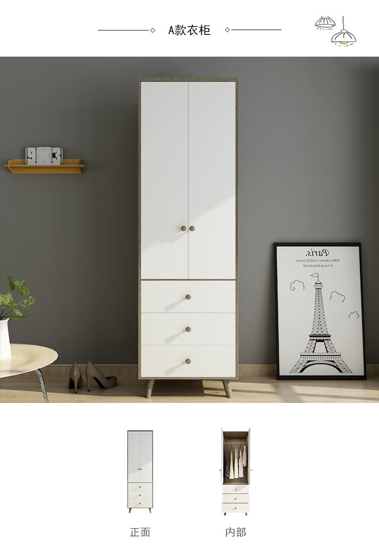 Factory Direct Supply Economical Rental Wardrobe Storage Simple Combination Two-Door Three-Door Panel Storage Apartment Wardrobe