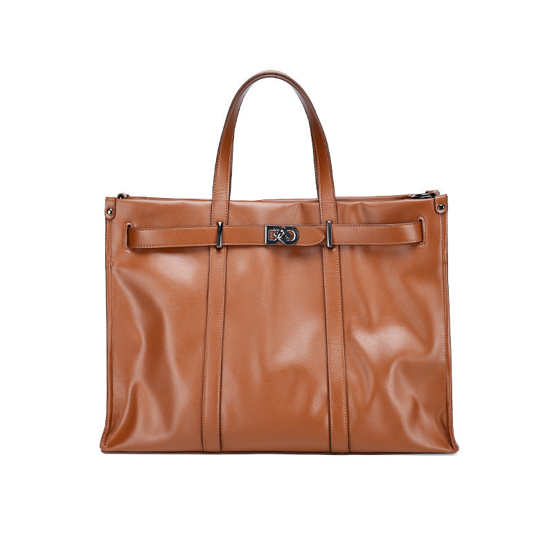 Korean Style Handheld Fashion Casual Briefcase New Work Commute Large Capacity Versatile Tote Bag High-end Feel Women's Bag