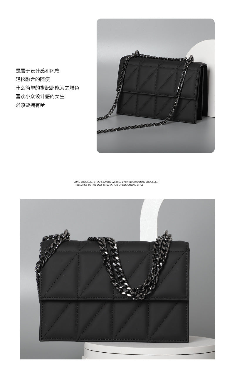 Summer New Korean Style Trendy Fashion Diamond Small Square Bag Niche Versatile Crossbody Bag Stylish Fashionable Single Shoulder Women's Bag