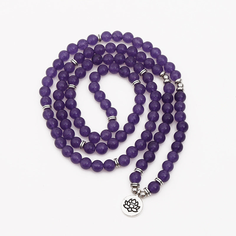 Amethyst Bracelet Men's Volcanic Stone Long Blue Point Bracelet Pyrite White Pine Braided Bracelet