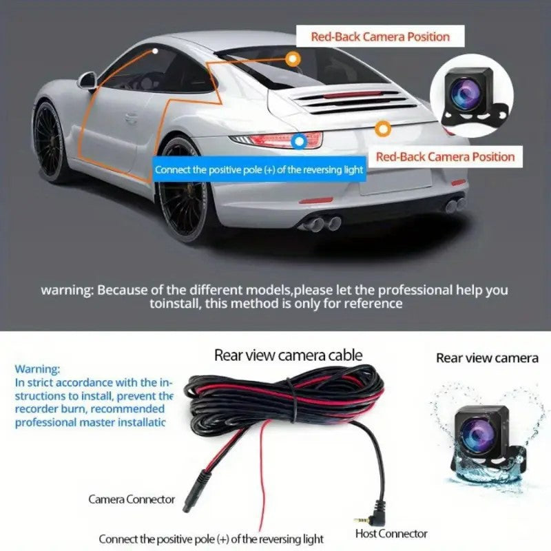 New S21Driving Recorder with Rearview Camera4Record in HD1080P Infrared Night Vision3Inch Large Screen