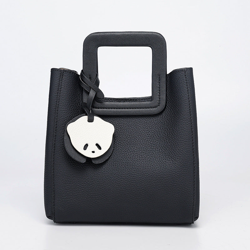 Light Luxury French Style Handheld Small Square Bag for Women, Versatile Shoulder Bag with Small Pendant, Commuter Tote Bag