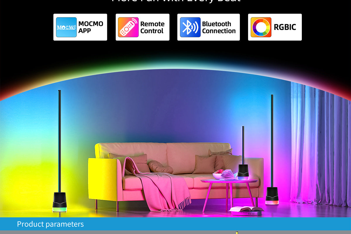 Cylindrical Floor Lamp led Floor Lamp Bluetooth Floor Lamp RGB Floor Lamp Colorful Atmosphere Light Gaming Lamp New Product