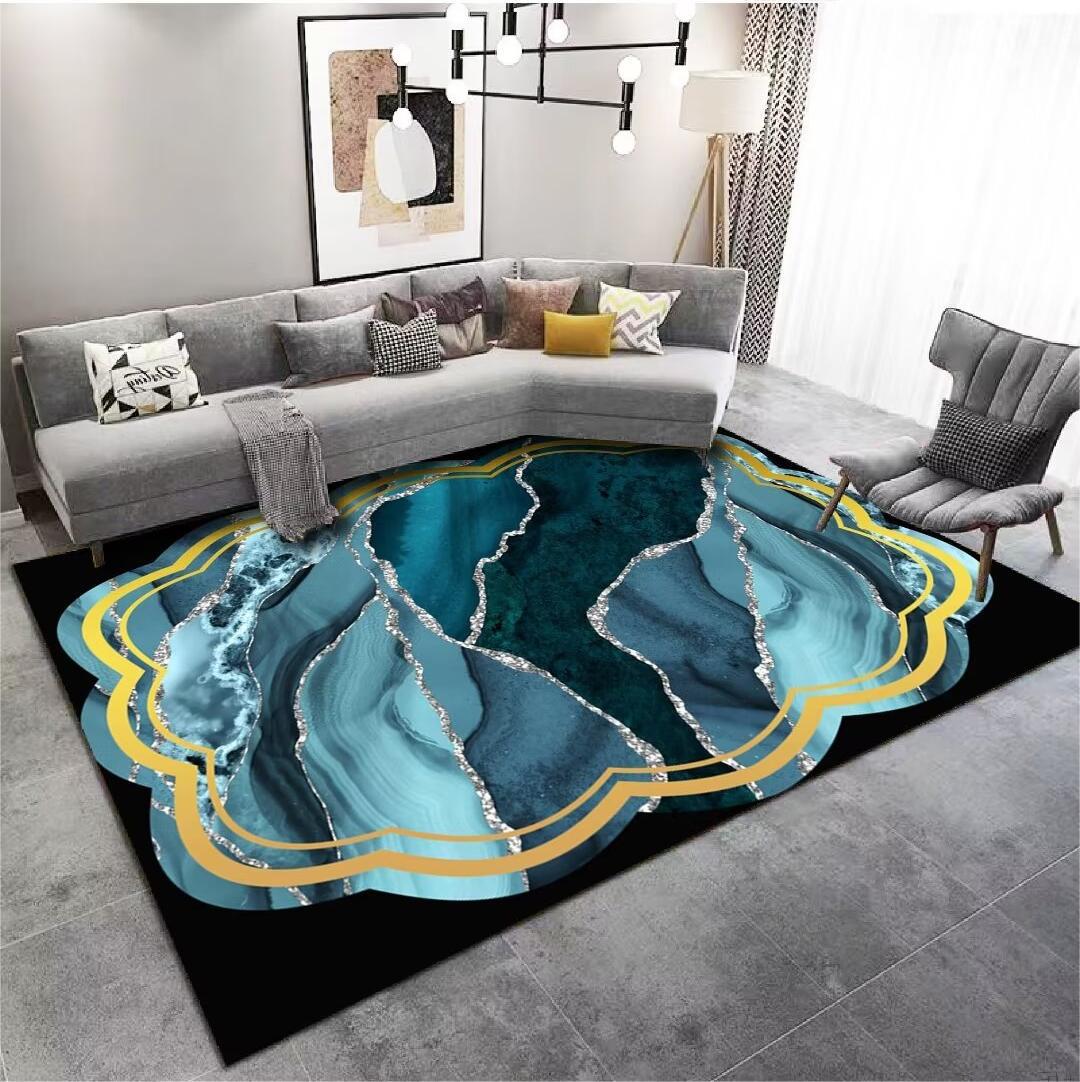 Crystal Velvet Carpet Light Luxury Home Bedroom Non-Slip Wear-Resistant Bedside Blanket Living Room Dirty-Resistant Easy to Care Sofa Coffee Table Blanket