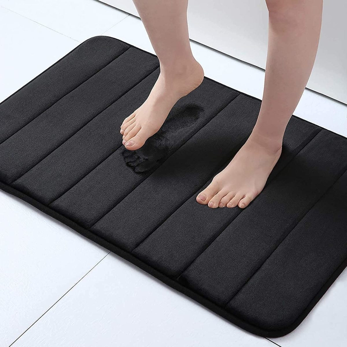 Striped Quilted Coral Fleece Floor Mat Manufacturer Wholesale Bathroom Mat Dropshipping Carpet