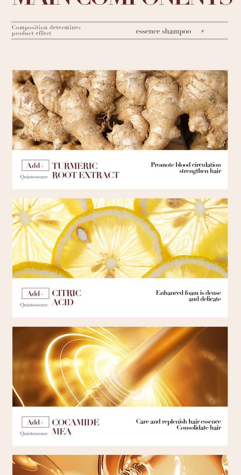 Ginger Anti-Hair Loss Shampoo500ml SADOER Plant Shampoo  Wholesale