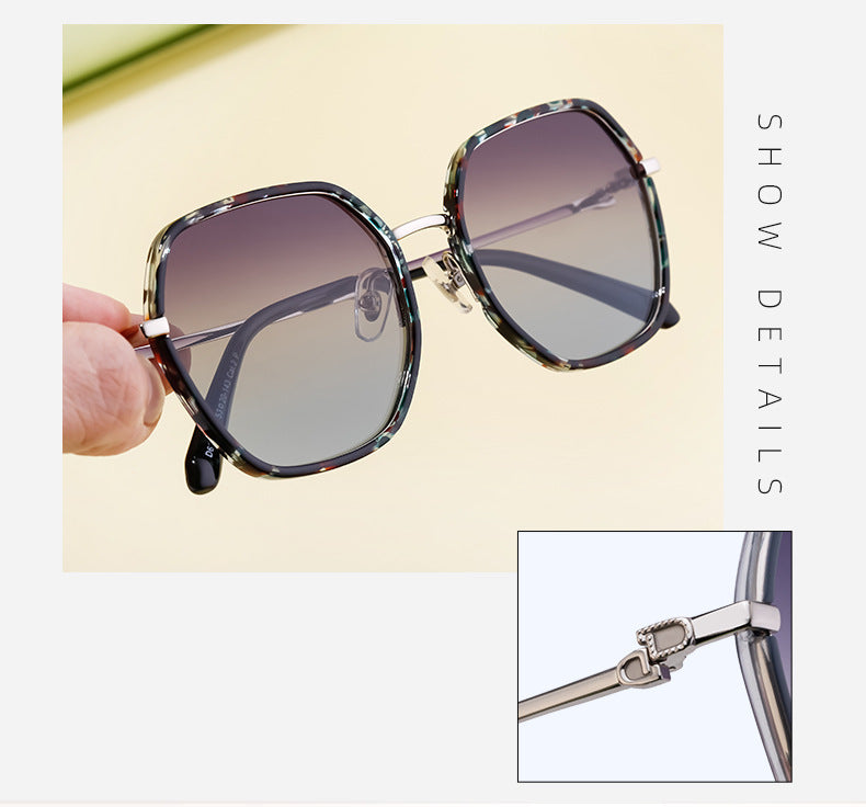 2025New European and American Fashion Square Frame Polarized Sunglasses for Women, Trendy Street Style, Sun Protection Sunglasses for Women Wholesale