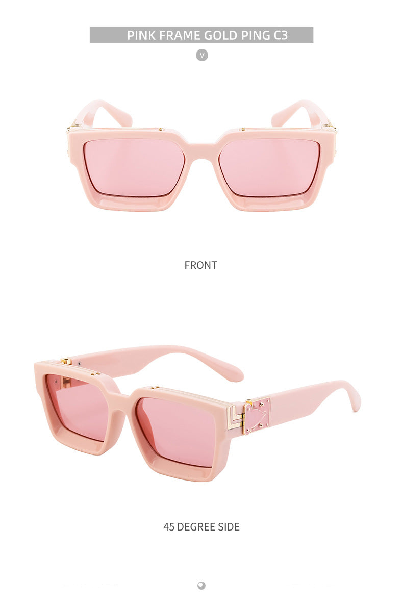 0k Billionaire Style Sunglasses Men Fashion Internet Celebrity Sunglasses Women High-end Glasses Square Frame Sunglasses