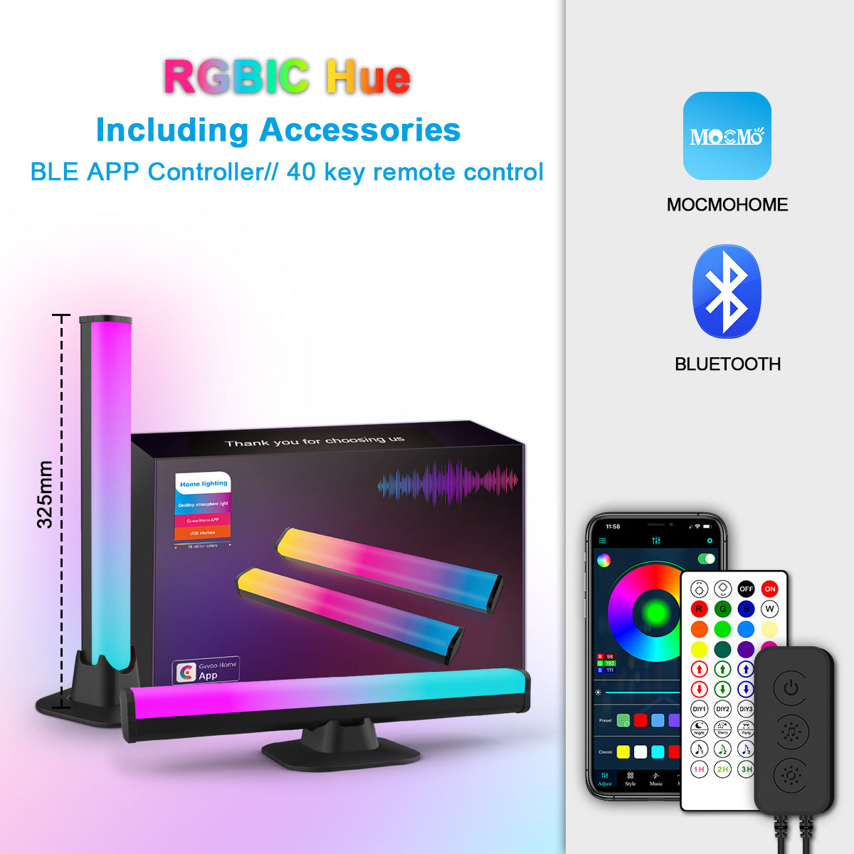 Exclusive Supply LED Bluetooth Desktop Lamp USB Computer Ambient Light RGB Magic Color WIFI Intelligent Sound Pickup Ambient Light