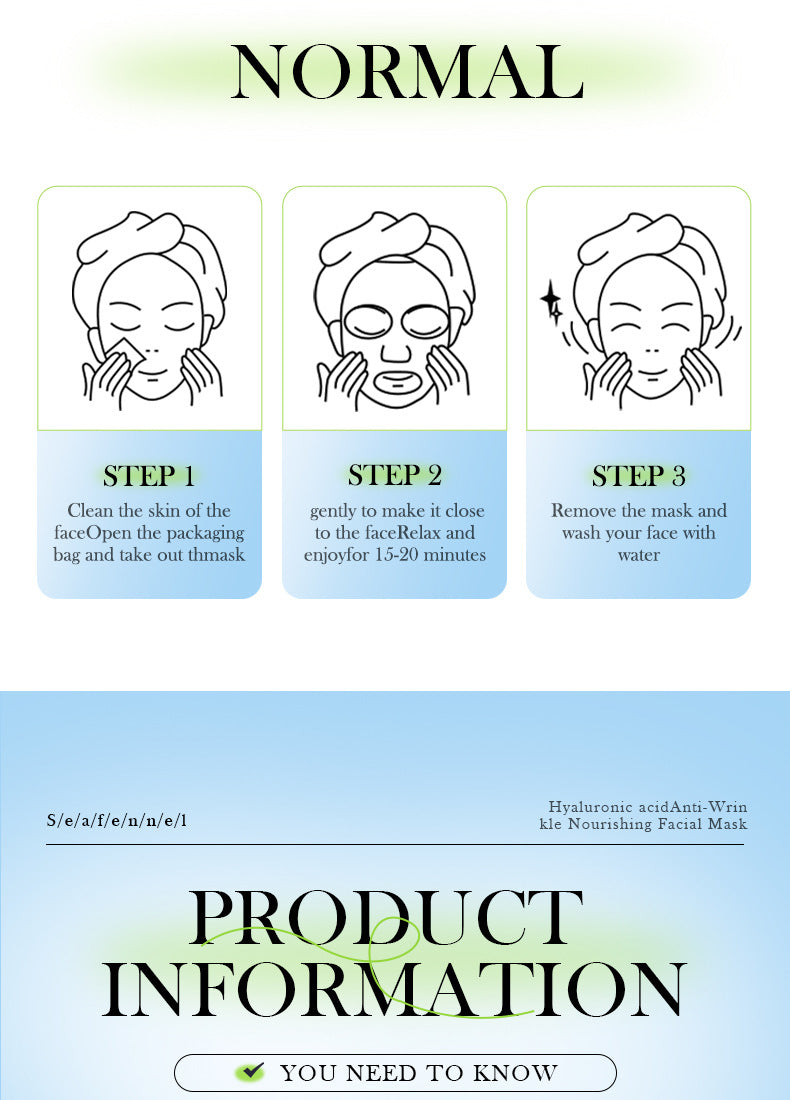 Sea Fennel Hyaluronic Acid Mask25ml  BIOAOUA Hydrating, Moisturizing, and Nourishing Cross-Border Wholesale