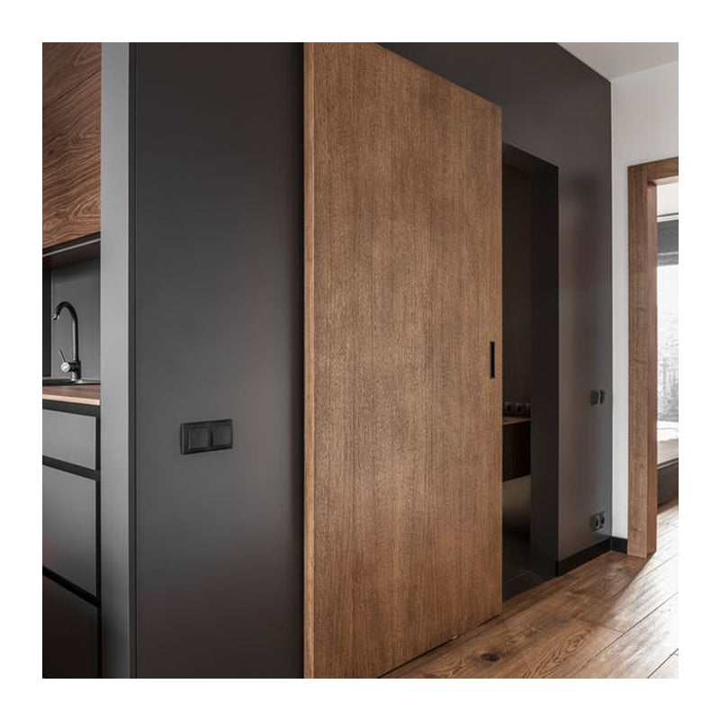 French Private Custom Villa High Quality Aluminum Metal Frame Wooden Door Invisible Hinge Interior Invisible Wooden Door