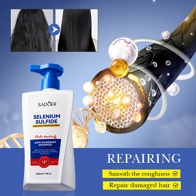 Cross-border Selenium Disulfide Anti-Dandruff Shampoo400ml Deep Cleansing and Moisturizing Shampoo Export Manufacturer Wholesale
