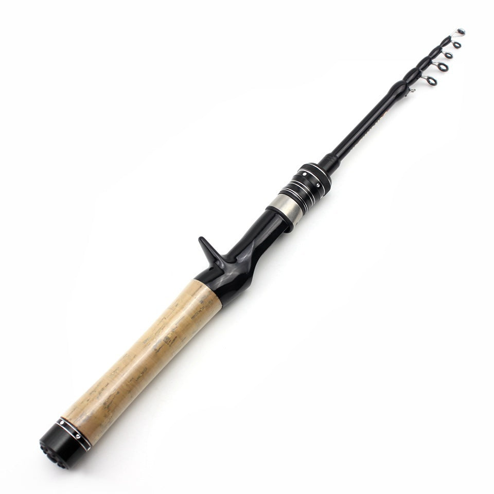 Portable Telescopic Lure Rod ul European and American Style Carbon Fiber Short Section Fishing Rod with Cork Handle