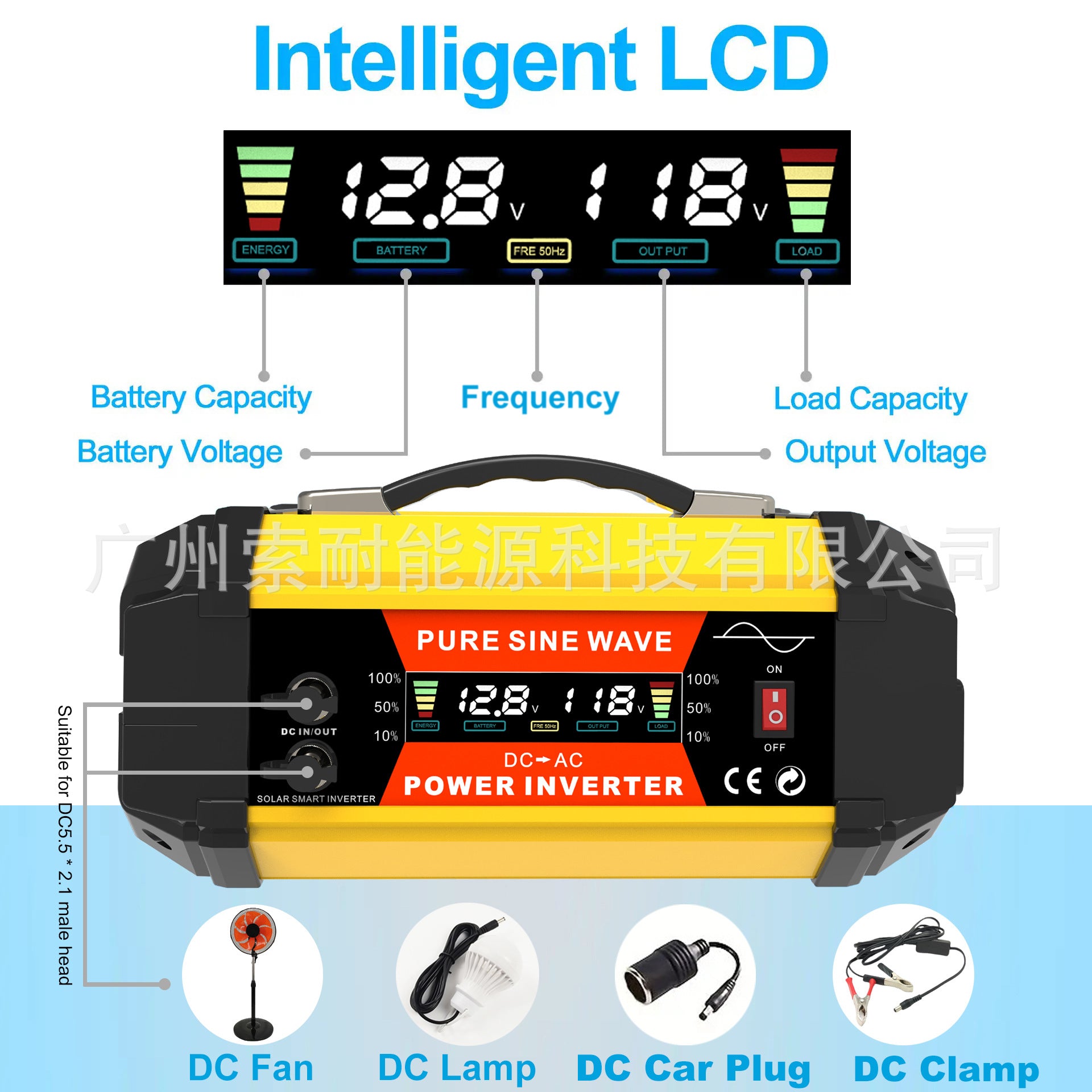 Pure Sine Wave Inverter500W800W1000W 12V Turn110V/220V Hot Selling Car-Mounted Pure Sine Wave