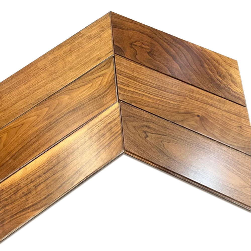 Three-Layer Engineered Black Walnut Wood Flooring Custom Size Outdoor Floor Natural Grain UV-Coated Surface for Luxury Homes