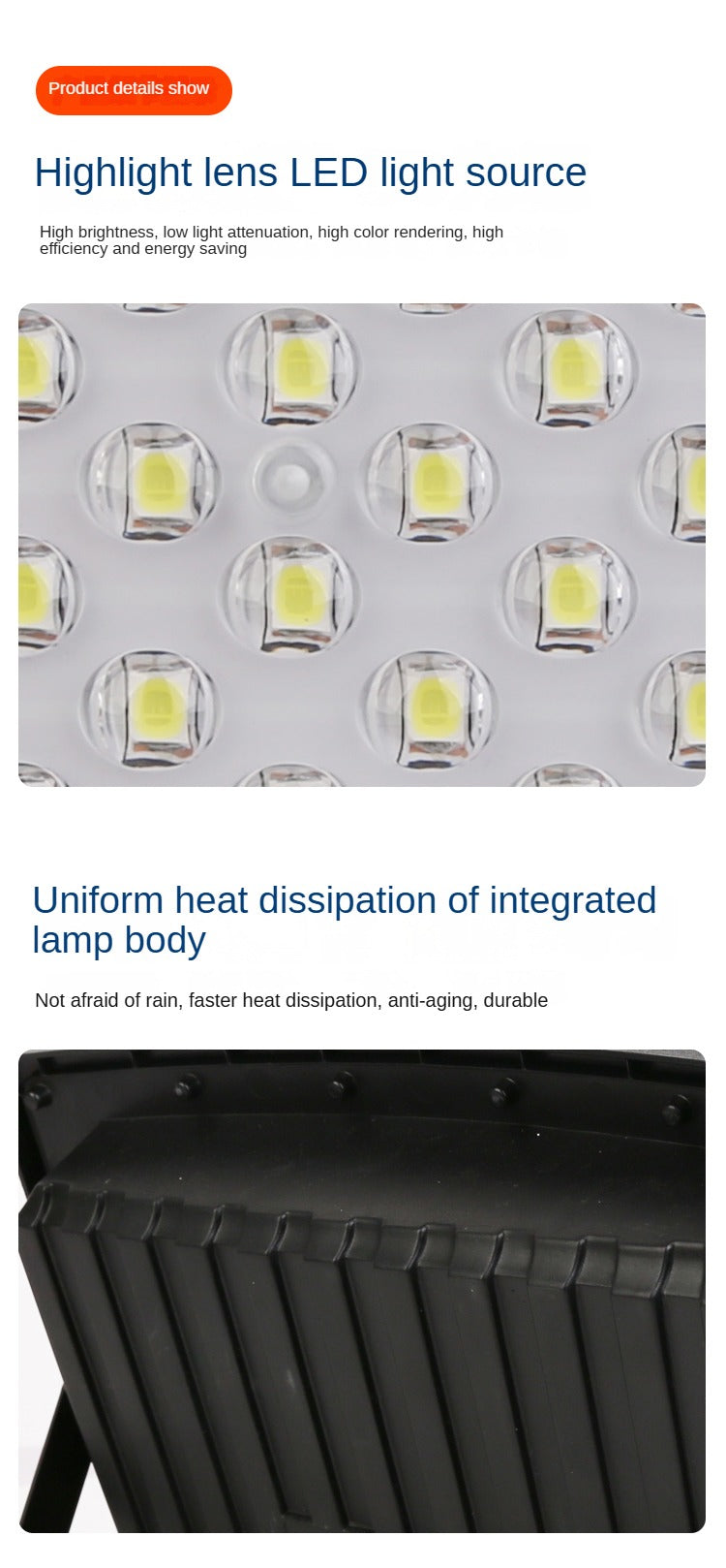 100W 200W 300W 400W Outdoor Warehouse Yard High Lumen Waterproof Flood Light