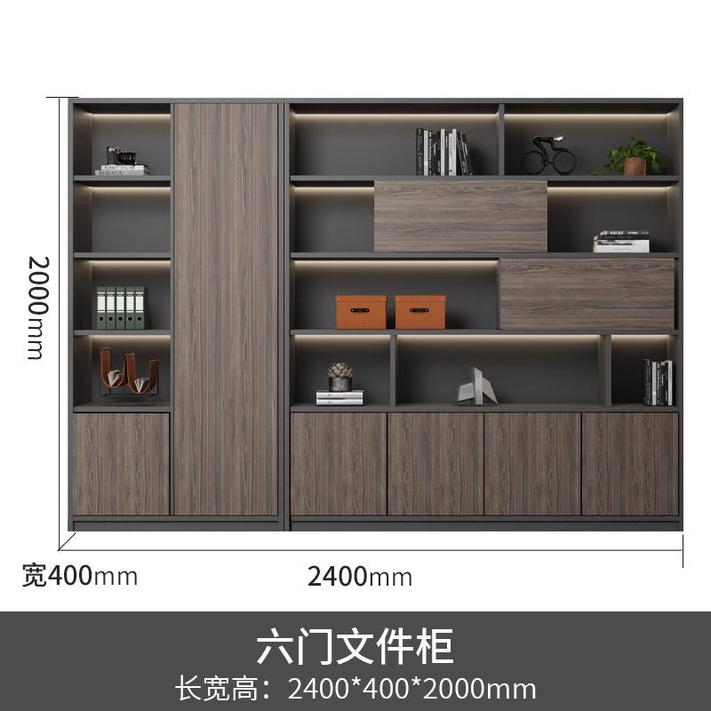 Office File Cabinet with Lock Storage Cabinet Wooden Modern Bookshelf Boss Background Cabinet Archive Cabinet