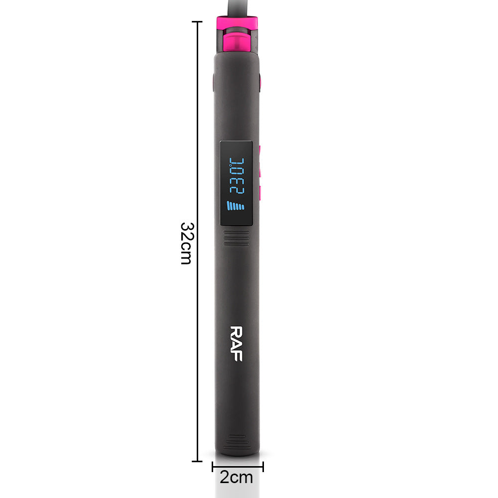 RAF EU Standard Straightening and Curling Hair Iron LCD Portable Curling Iron Home Use Fluffy Multifunctional Curling Wand