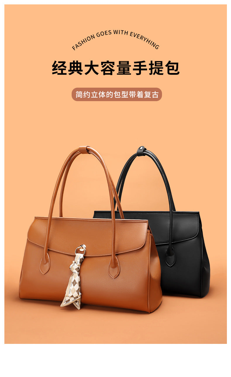 European and American New Fashion Simple Large Capacity Hand Carrying Boston Bag Women's Travel Bag Fashion All-Match Shoulder Underarm Bag