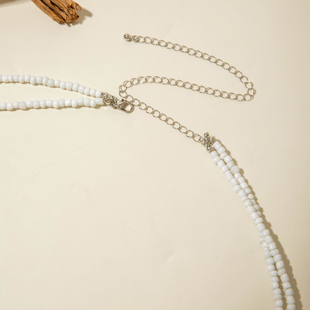 Wholesale Bohemian Vacation Style Rice Bead Turquoise Jewelry Set Metal Heart Jewelry