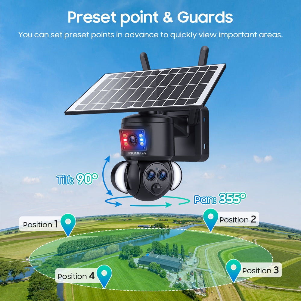 4G Solar Wide Angle Camera15Zoom6MP HD panoramic binocular camera for outdoor use