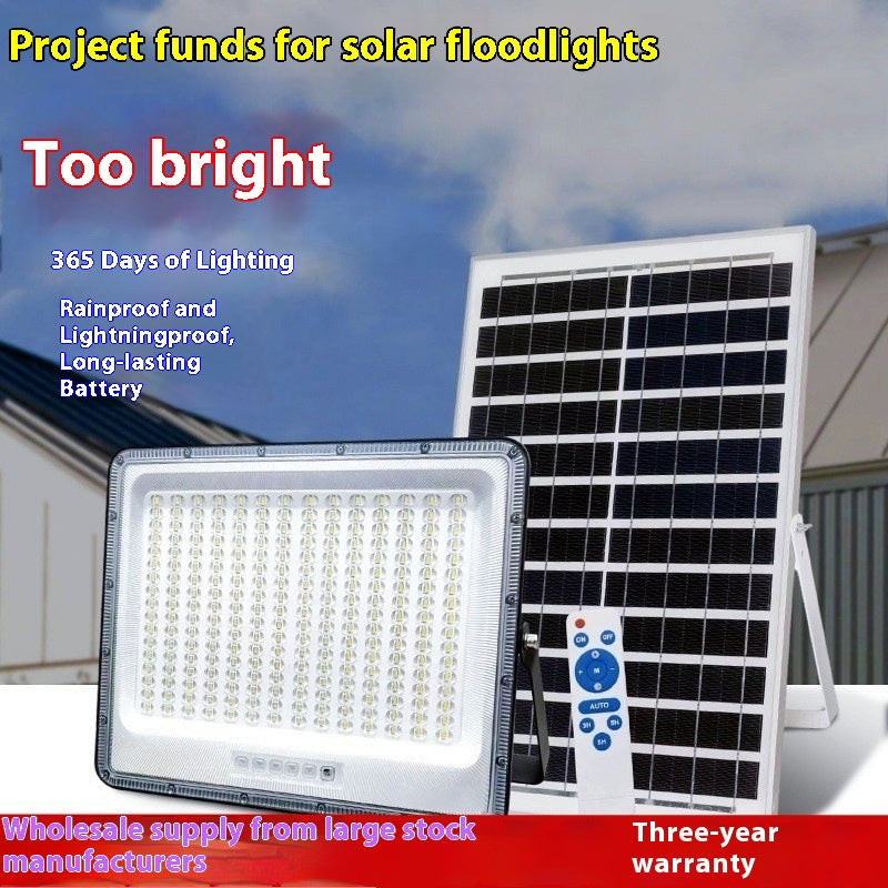 High-Power Outdoor Household Garden Solar Flood Lights Waterproof Rural Engineering Street Lighting Investment Cross-Border