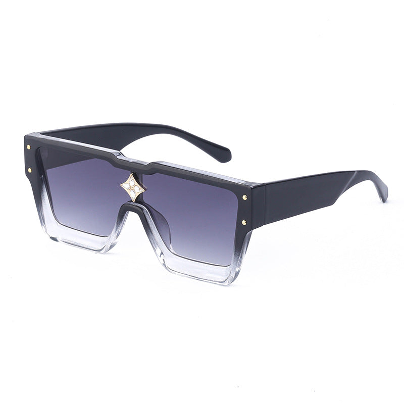 2025European and American 0k Rich Women Large Frame Sunglasses New One-piece Internet Celebrity Sunglasses for Women Trendy sunglasses