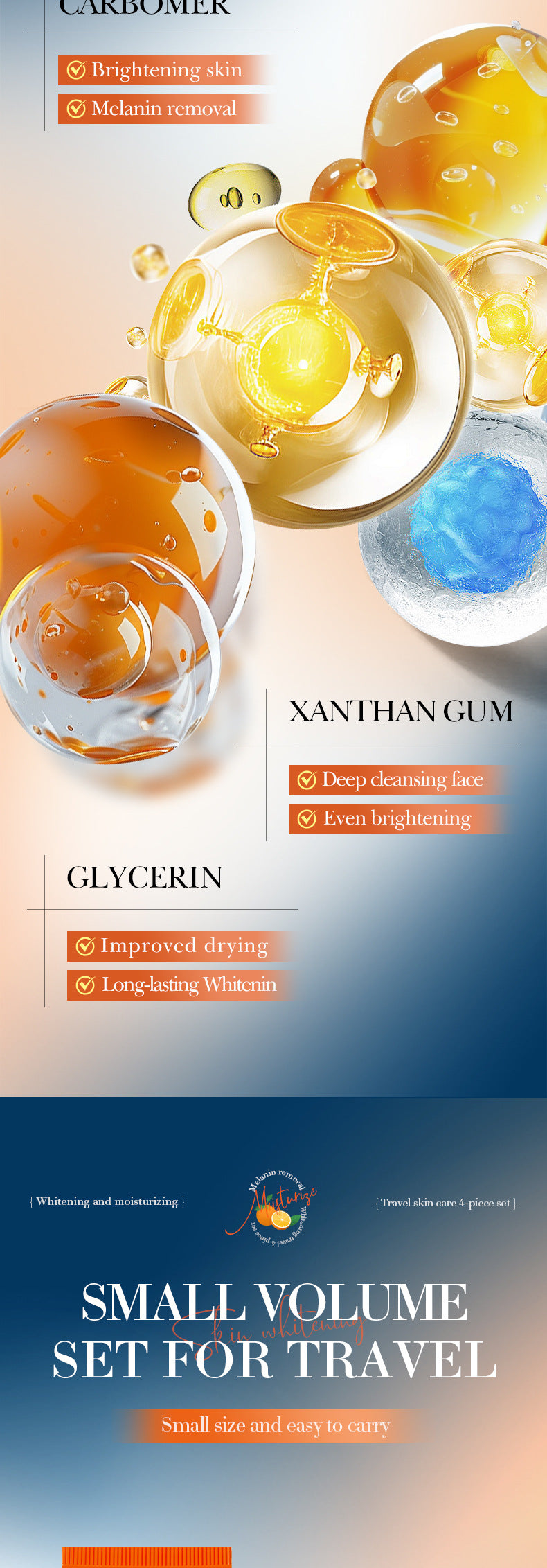 Five Dimensions in  C Whitening and Moisturizing Travel Size SADOER Cleansing and Moisturizing Set  Wholesale