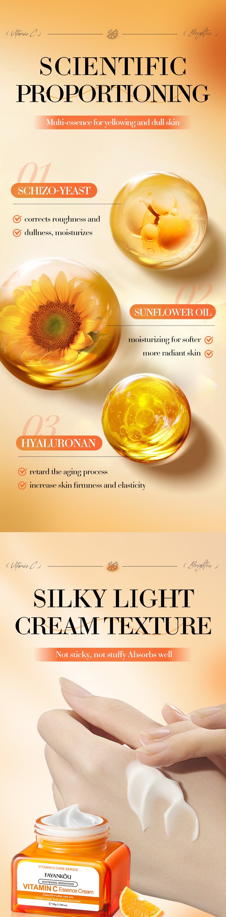 VC Whitening and Moisturizing Face Cream FAYANKOU Brightening and Moisturizing Essence Cream Cross-Border Wholesale