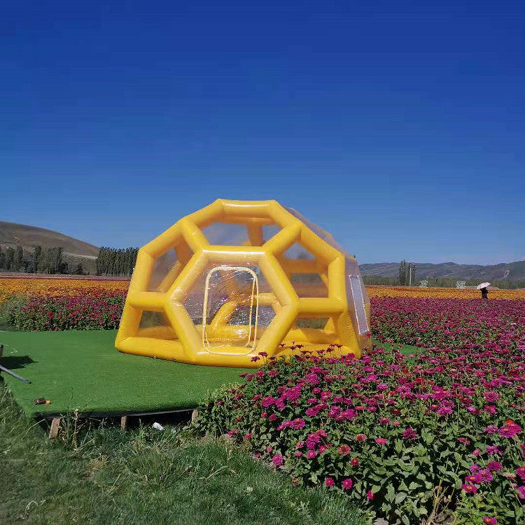 Outdoor Double-Layer Transparent Bubble Tent Rooftop Dining Inflatable Starry Sky Homestay Hotel Villa Restaurant Mongolian Yurt
