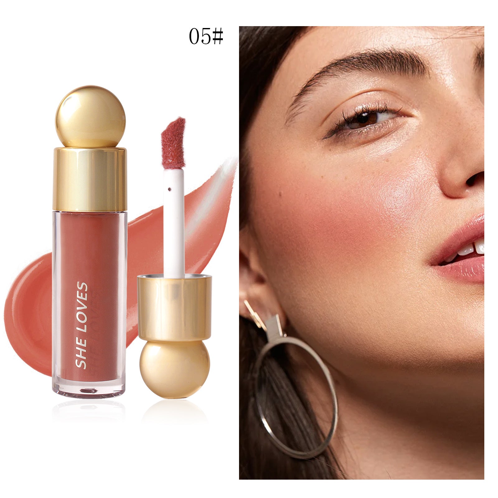 Makeup sheloves Liquid Blush Multi-Color Matte Sunburn Long-Lasting Easy to Apply Lip and Cheek Multi-Use Blush Cream