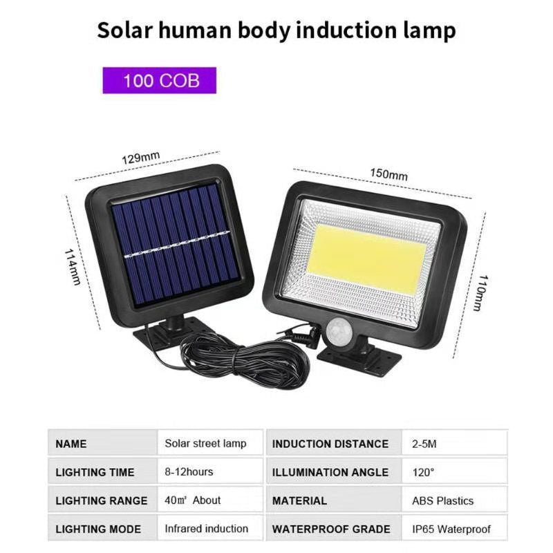 New Outdoor Solar Charging100COB Split Sensor Light Garden Light Wall Light Garden Light Power Outage Emergency Light