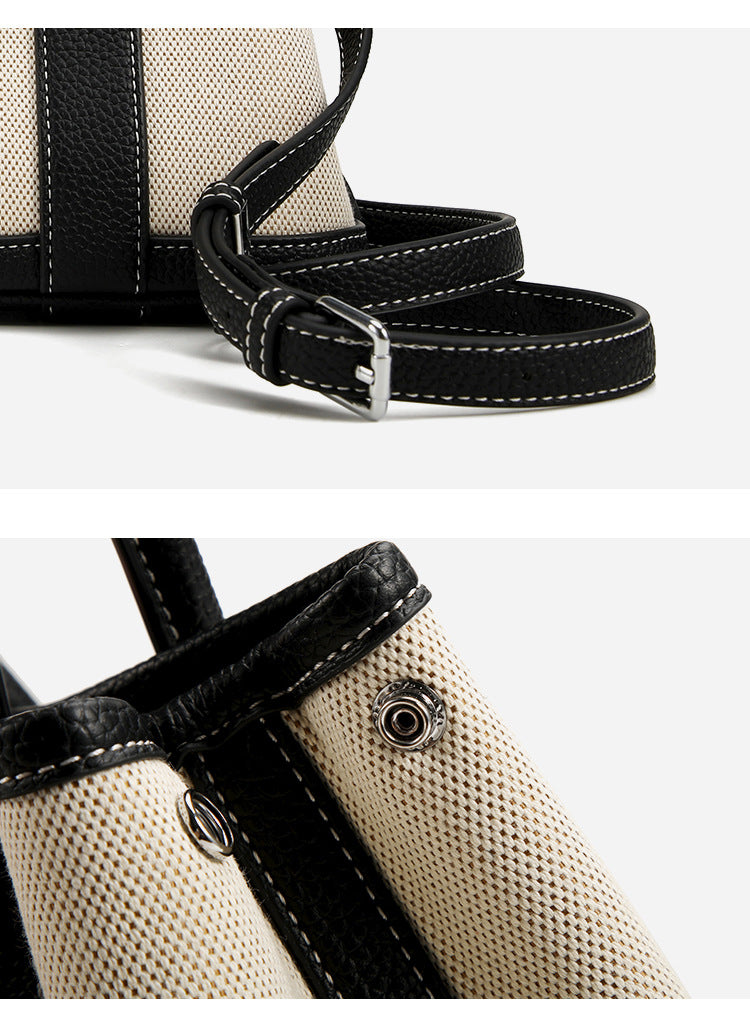 High-end Fashion Handheld Bucket Bag for Women Korean Style New Versatile Trendy Canvas Tote Bag Niche Casual Crossbody Bag