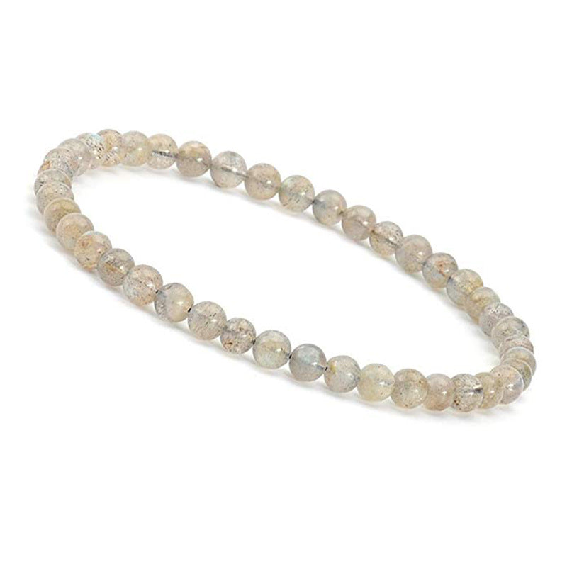 4mm Tiger Eye Stone Bracelet Small Natural Stone Striped Agate White Pine Beaded Moonstone Women's Bracelet
