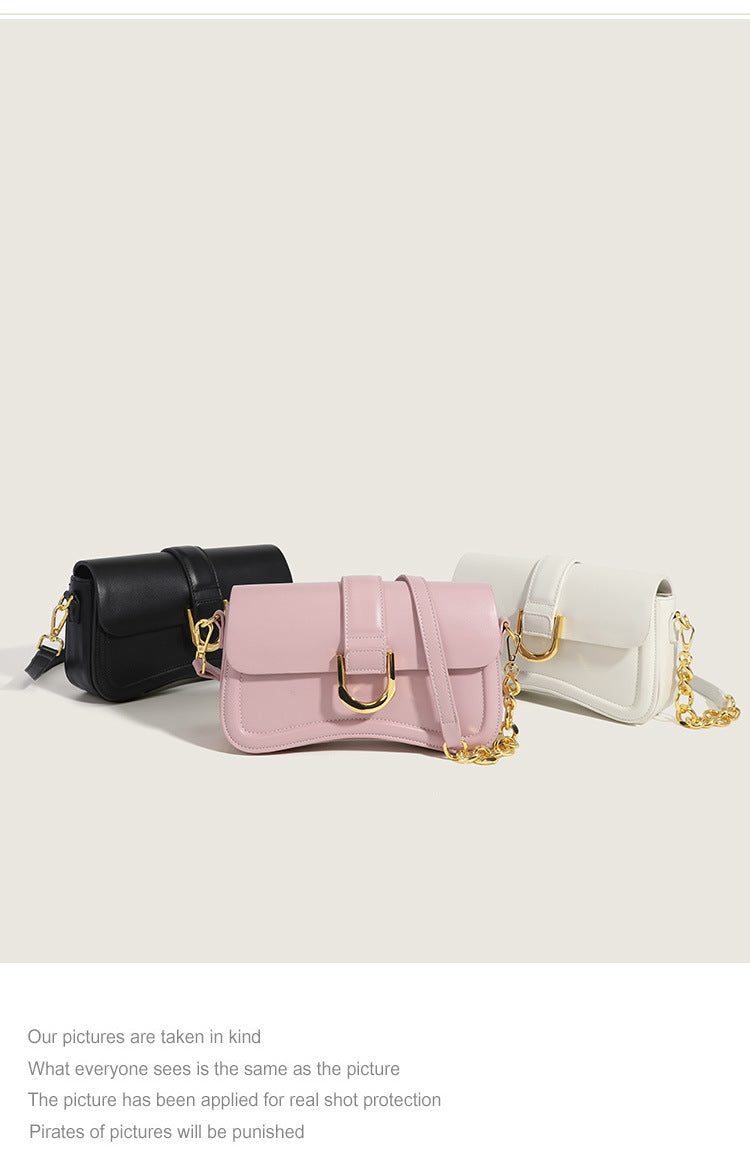 Versatile Texture New Baguette Bag Retro Fashion Elegant Versatile Shoulder Underarm Bag Crossbody Women's Bag