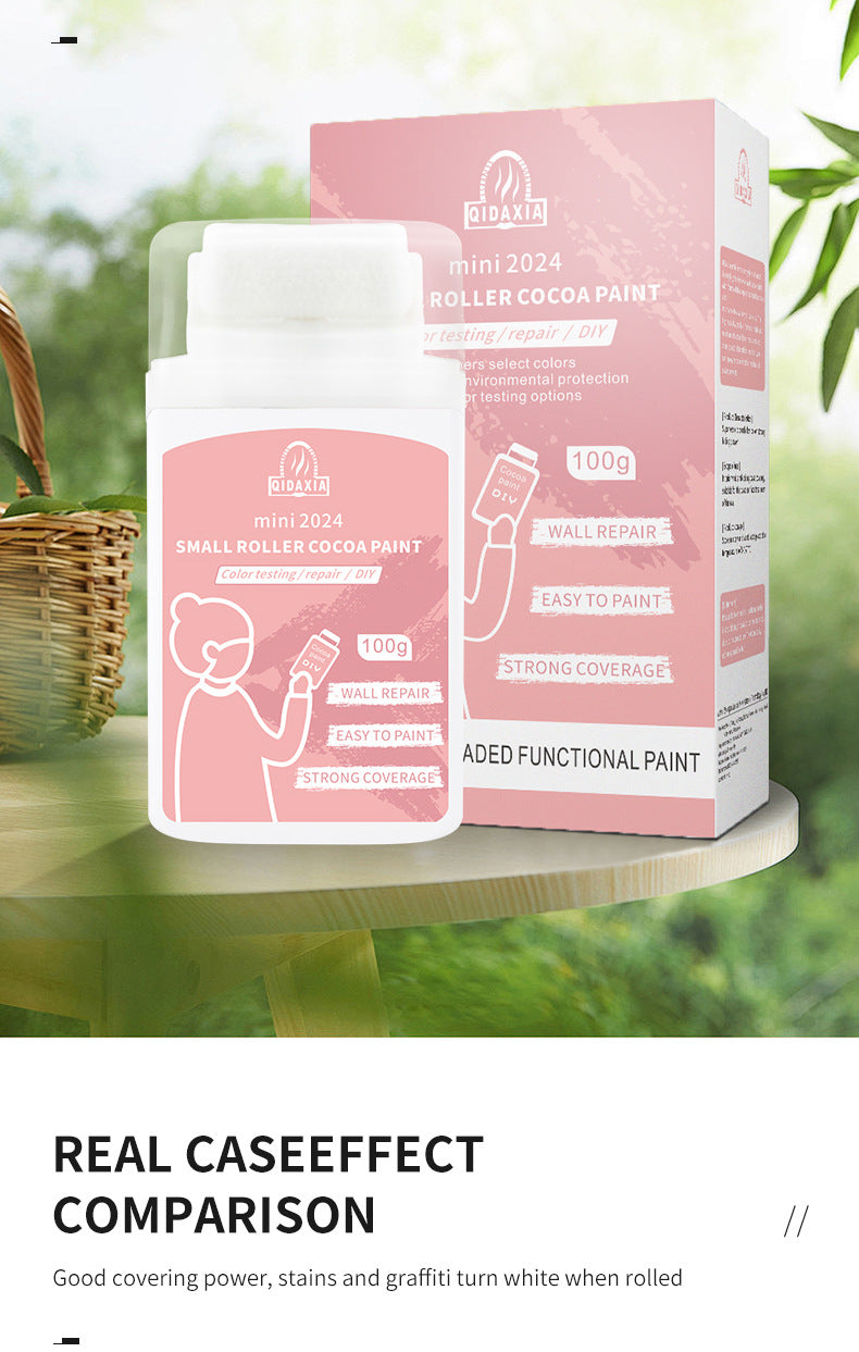 Qixia Colorful Mini Paint Cocoa Paint Latex Paint Wall Odorless Graffiti Paint Small Roller Paint