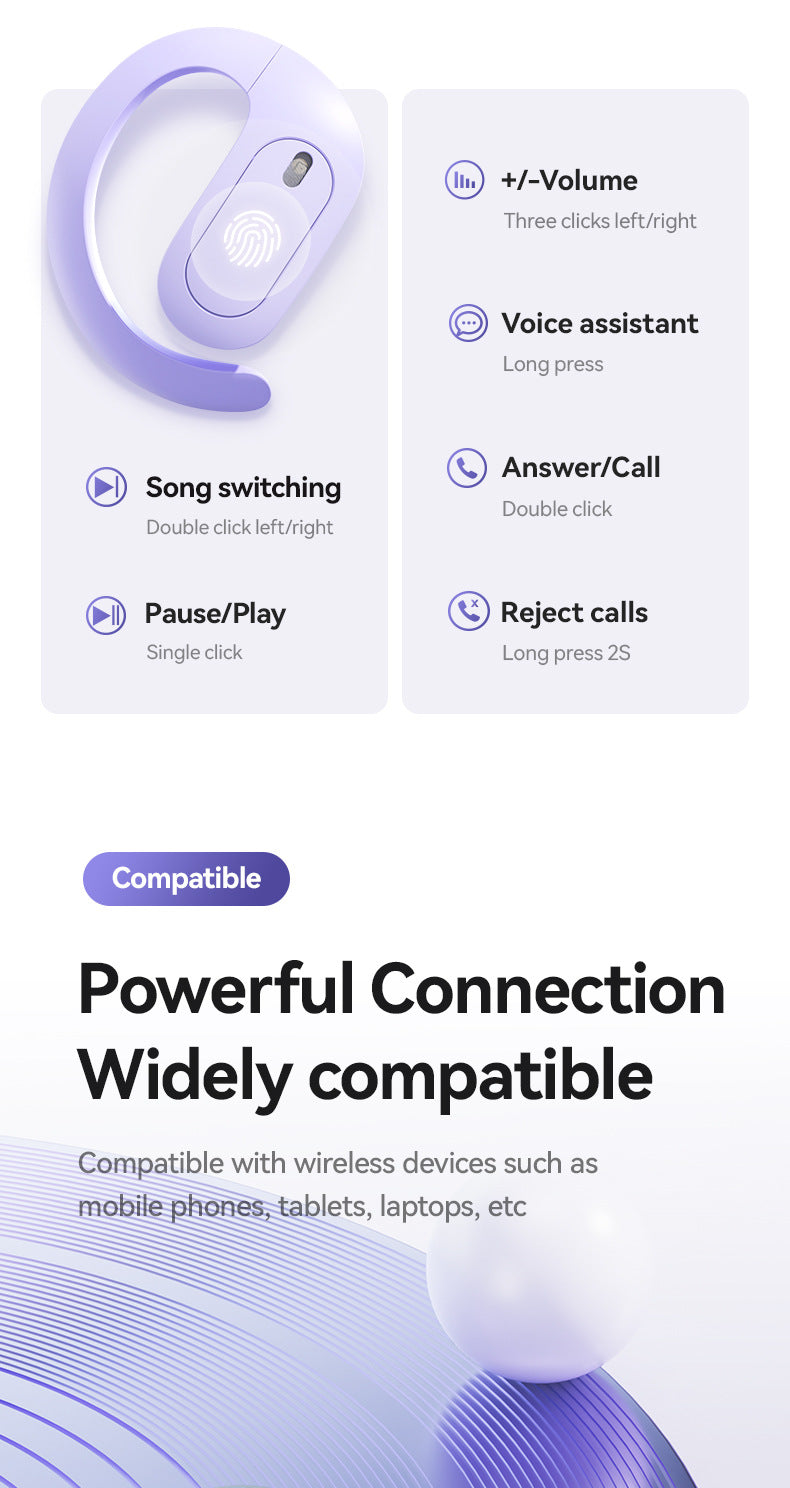 M112Hot-selling Mini Fan Mini You OWS Bluetooth Headset Open Ear Hanging Wireless Bluetooth Headset