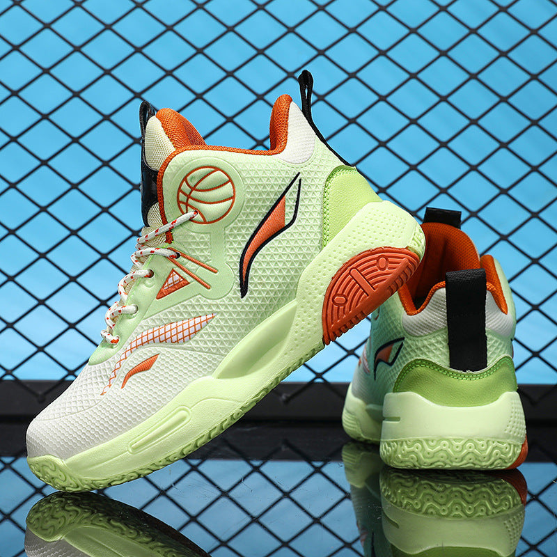 Boys' Casual Fashion Trendy Children's Shoes Non-Slip Wear-Resistant Sports Shoes for Elementary School Students Training Multi-Color Basketball Shoes