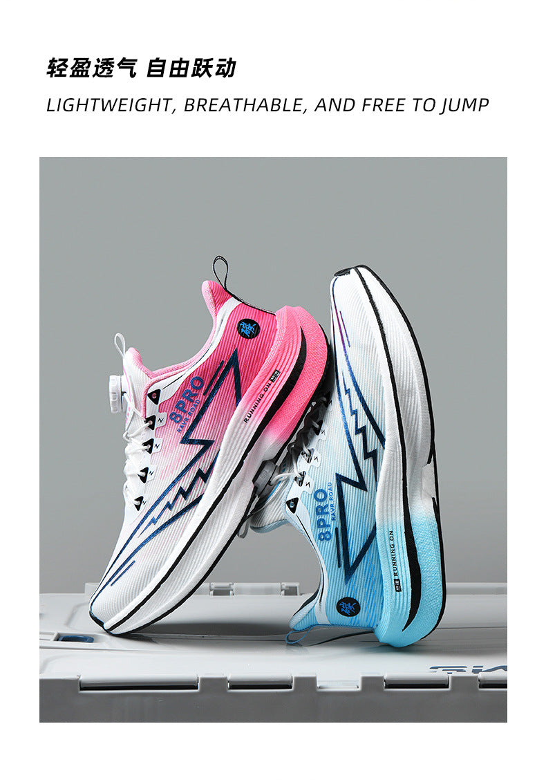 Red Rabbit8pro Button Student Sports Shoes for Men and Women, Carbon Plate Lightweight Shock-Absorbing Running Shoes, Candy Colors